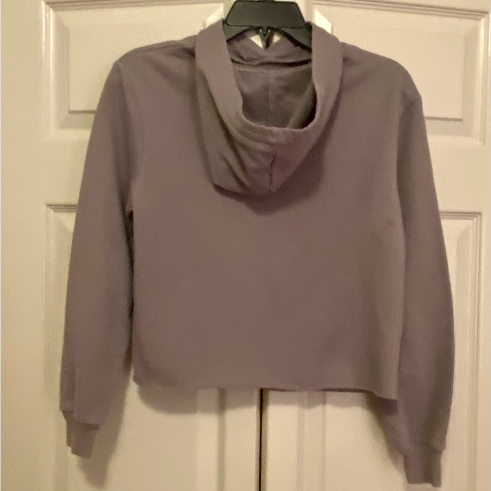Rolling Stones Steel Wheels Grey Cropped Hoodie Sweatshirt - Picture 7 of 7